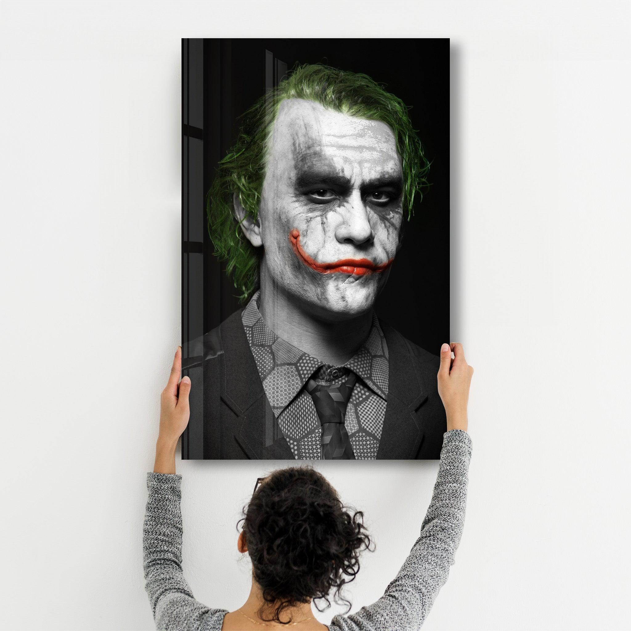 The Joker - Heath Ledger | Glass Wall Art - Artdesigna