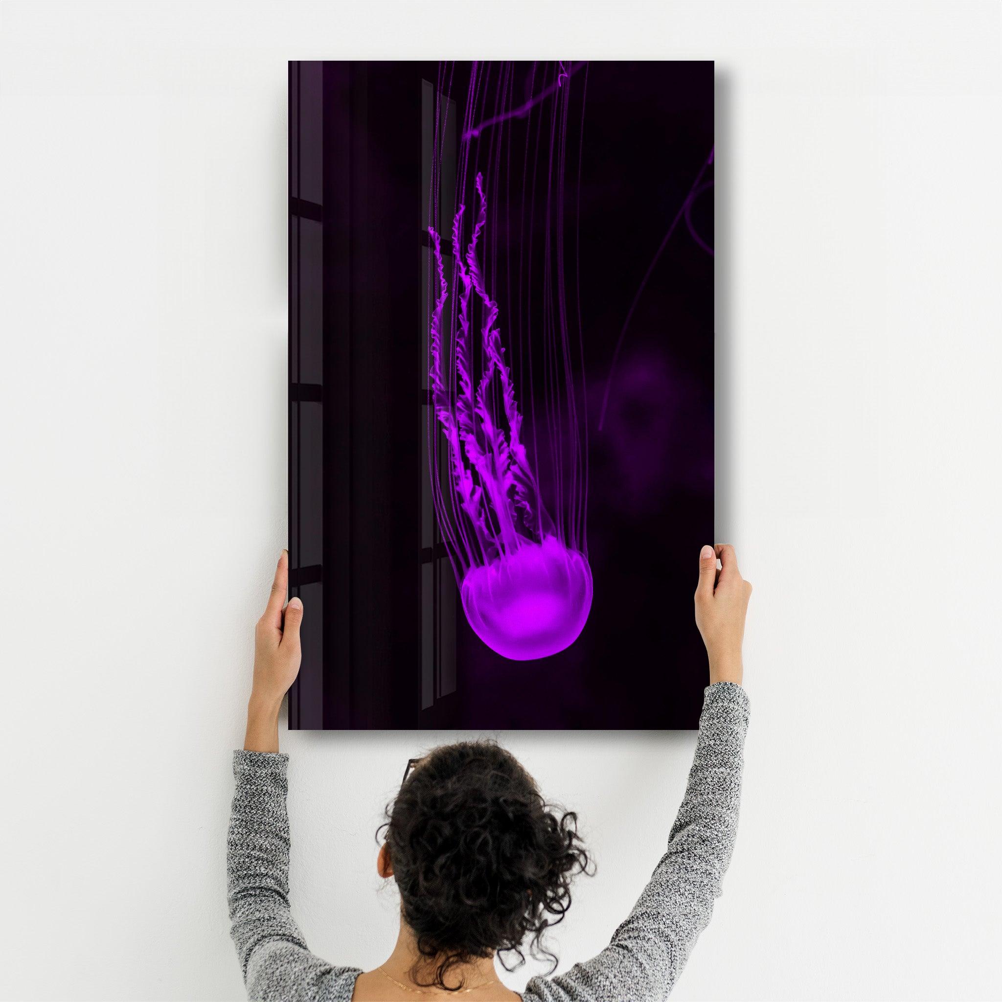 Jellyfish | Glass Wall Art - Artdesigna