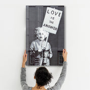 Banksy - Love is the Answer V2 | Designer's Collection Glass Wall Art - Artdesigna