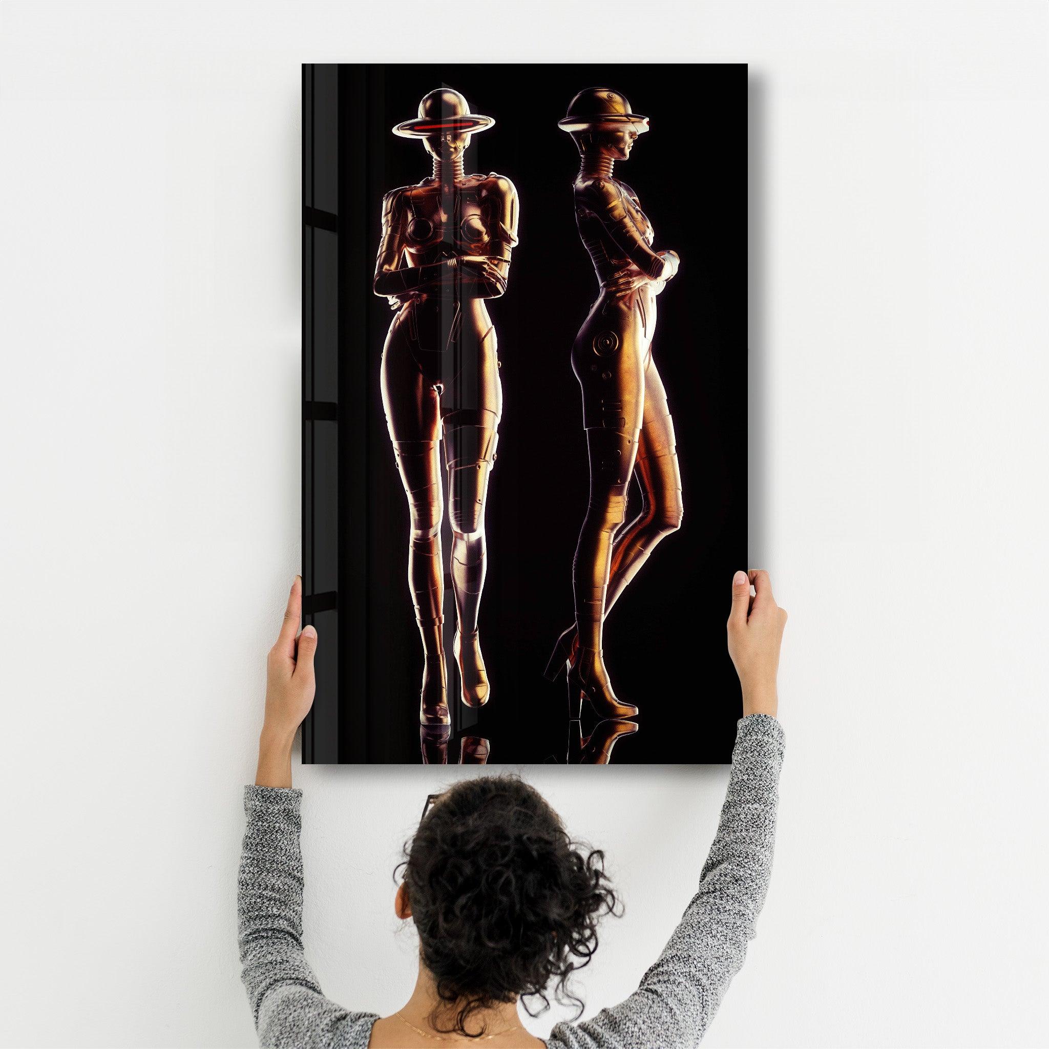 RoboGirlz3 | Designer's Collection Glass Wall Art - Artdesigna