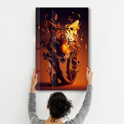 Tiger Vase | Secret World Collection Glass Wall Art - Artdesigna