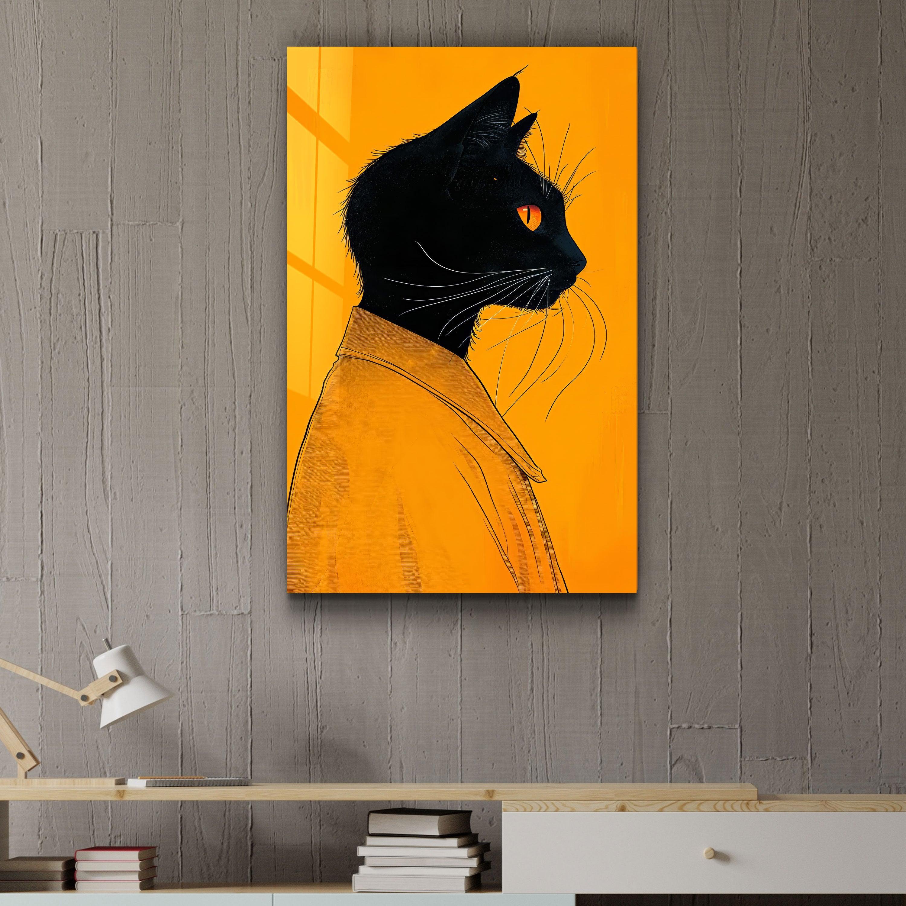 Cat | Designers Collection Glass Wall Art - Artdesigna