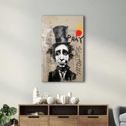 The Crying Gentleman Street Art - Glass Wall Art - Artdesigna