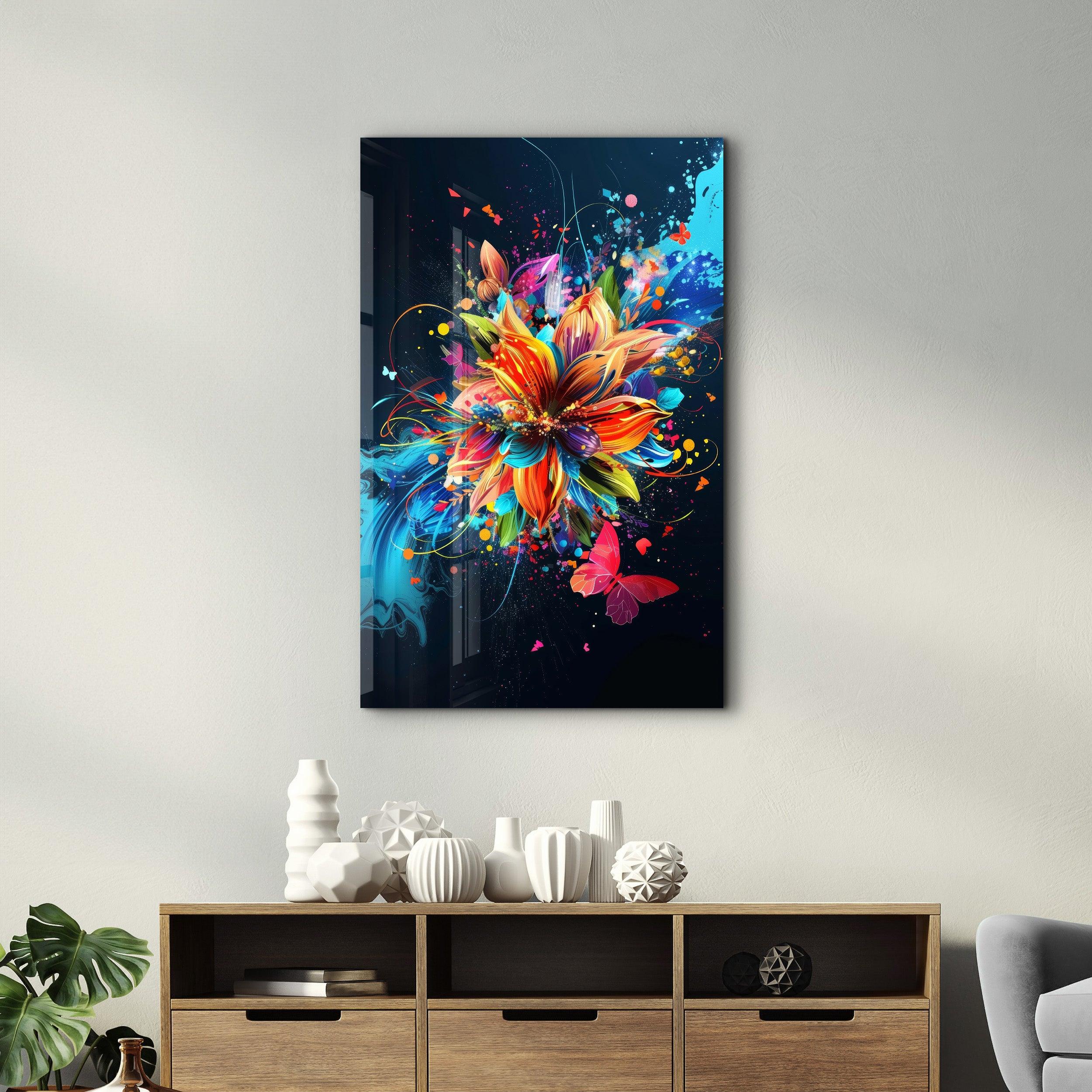 Spring Flowers - Glass Wall Art - Artdesigna