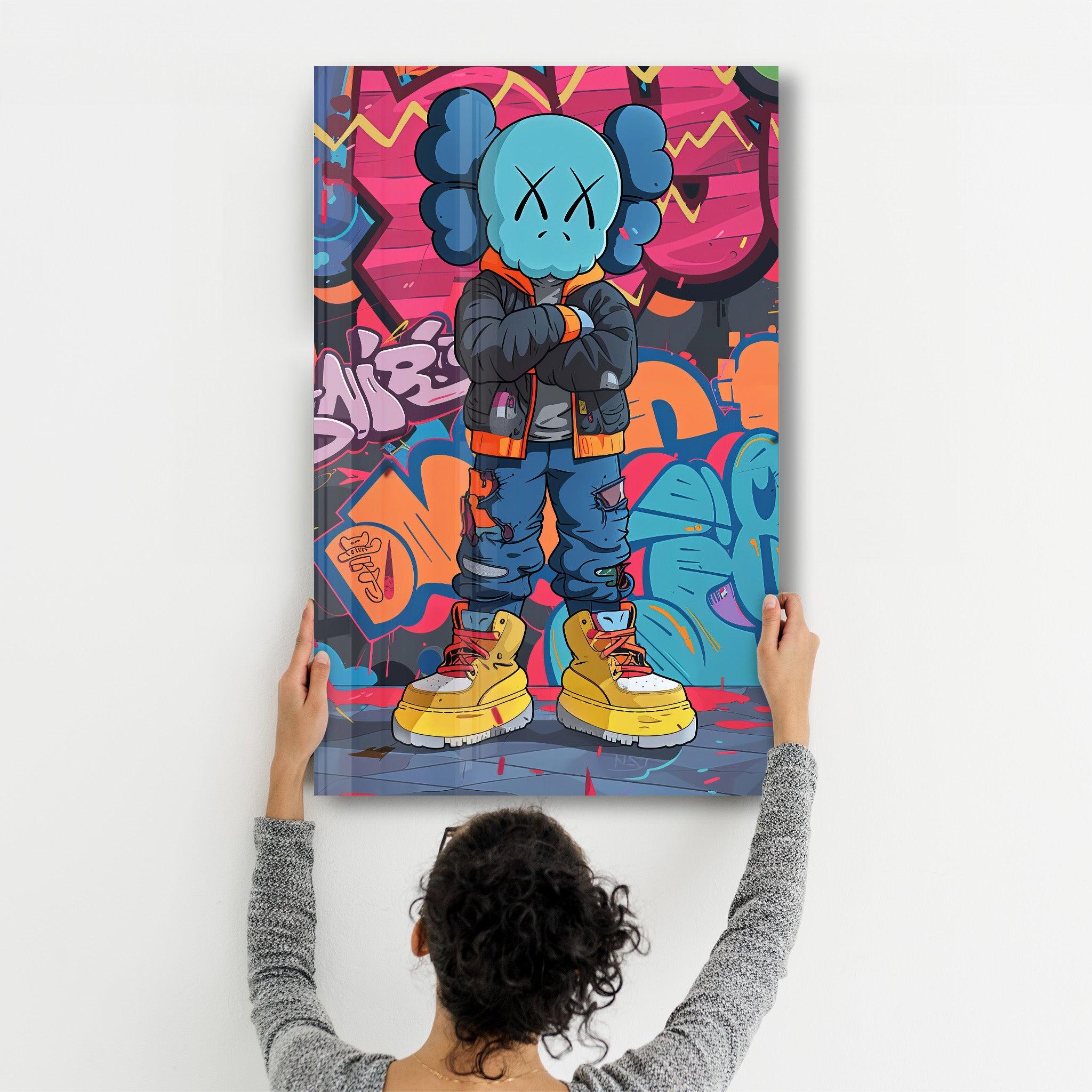 Kaws Colorful Fan Art Collection | Glass Wall Art - Artdesigna