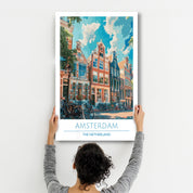 Amsterdam The Netherland 3-Travel Posters | Glass Wall Art - Artdesigna