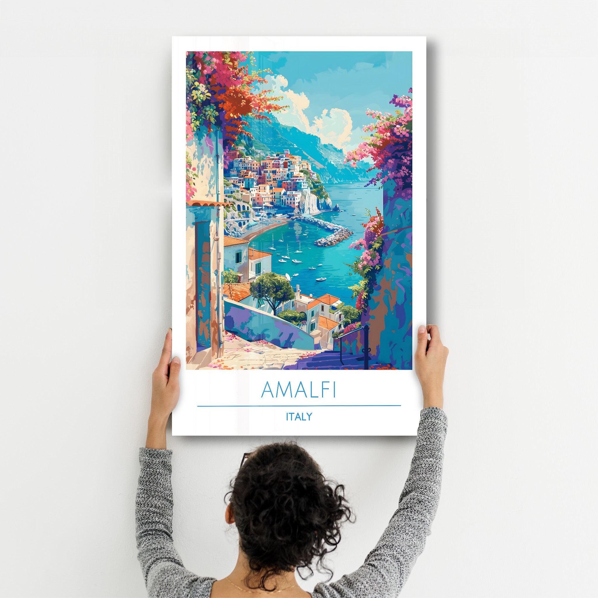 Amalfi Italy-Travel Posters | Glass Wall Art - Artdesigna