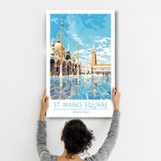 St. Marks Sqaure 2-Venice Italy-Travel Posters | Glass Wall Art - Artdesigna