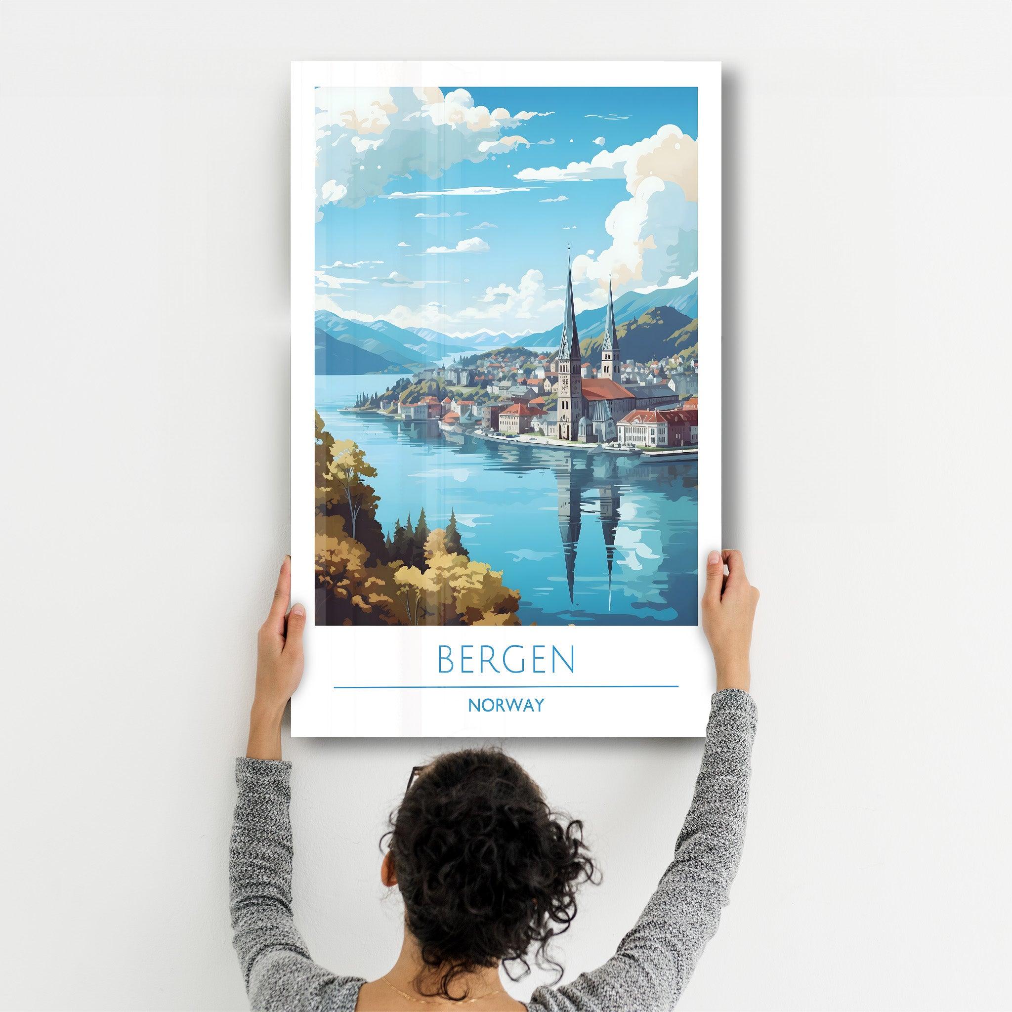 Bergen Norway 1-Travel Posters | Glass Wall Art - Artdesigna