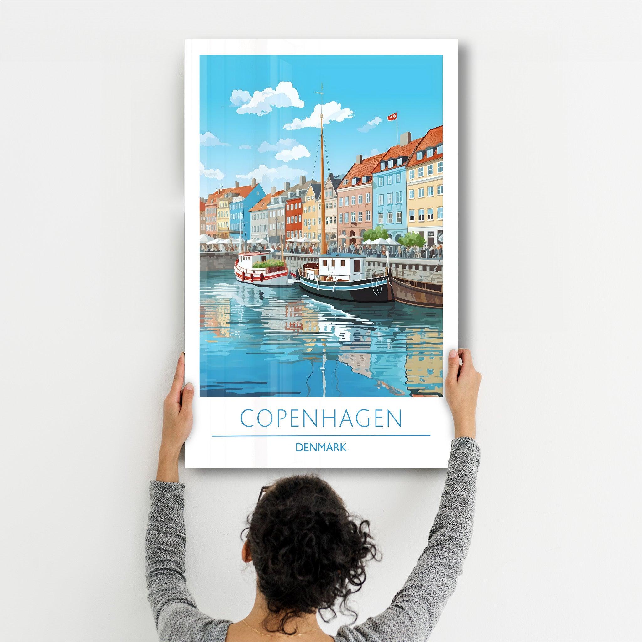 Copenhagen Denmark-Travel Posters | Glass Wall Art - Artdesigna