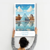 Louvre-Paris France-Travel Posters | Glass Wall Art - Artdesigna