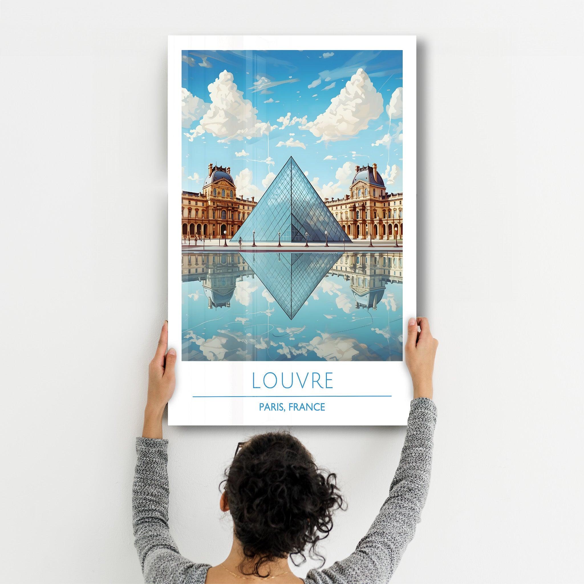 Louvre-Paris France-Travel Posters | Glass Wall Art - Artdesigna