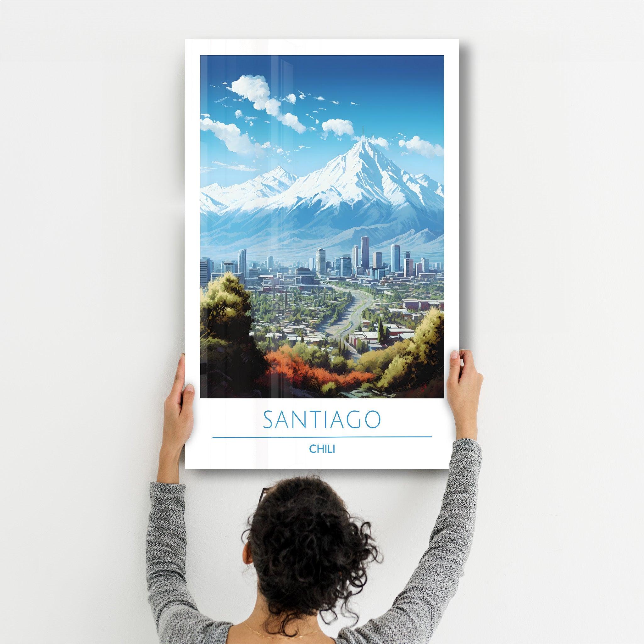 Santiago Chili-Travel Posters | Glass Wall Art - Artdesigna