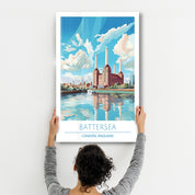 Battersea-London England-Travel Posters | Glass Wall Art - Artdesigna