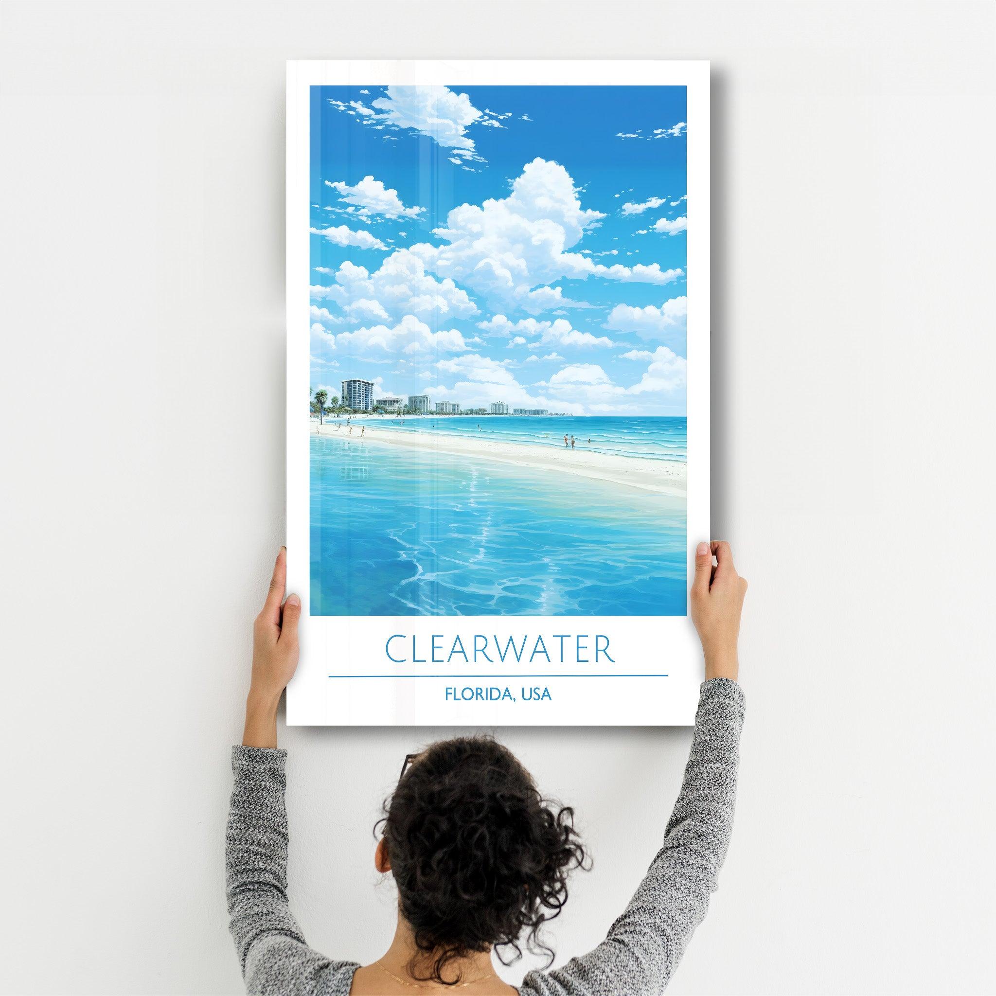 Clearwater-Florida USA-Travel Posters | Glass Wall Art - Artdesigna