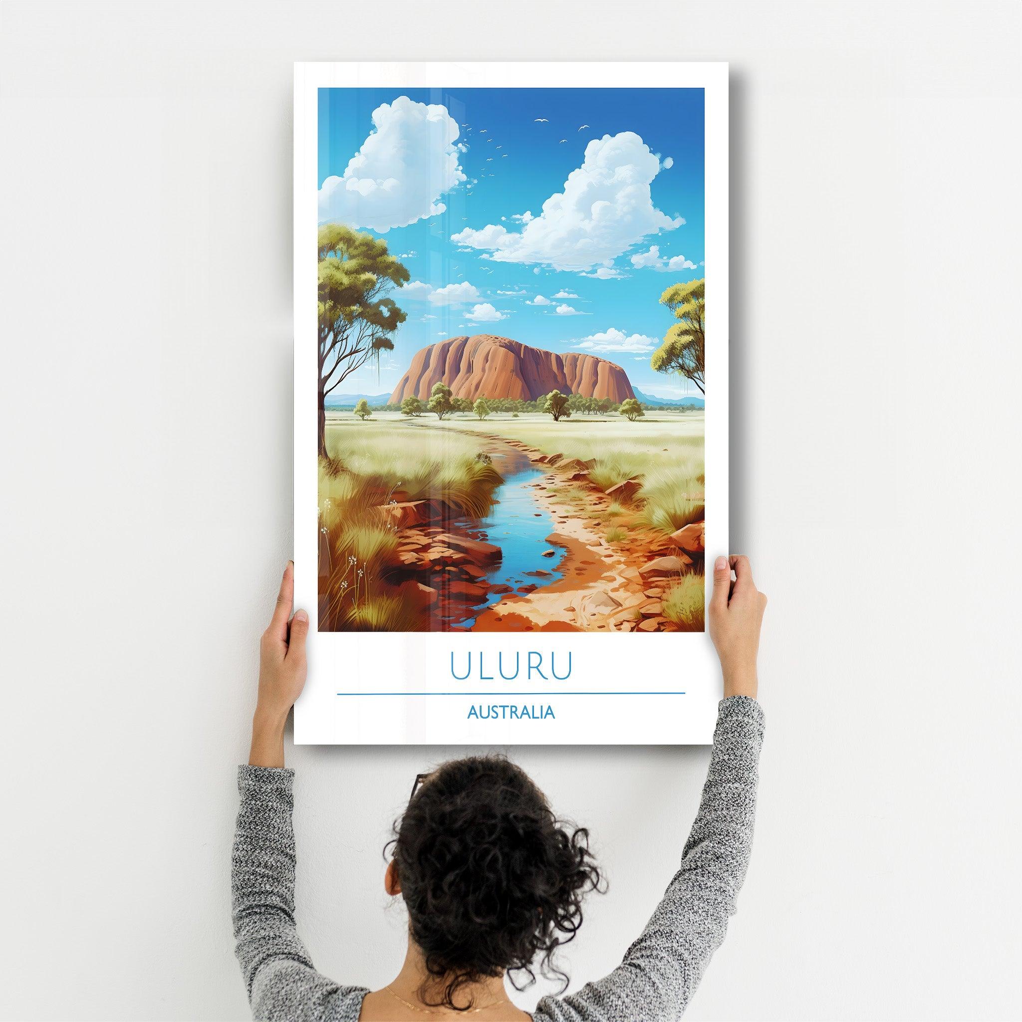 Uluru Australia-Travel Posters | Glass Wall Art - Artdesigna