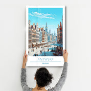 Antwerp Belgium-Travel Posters | Glass Wall Art - Artdesigna