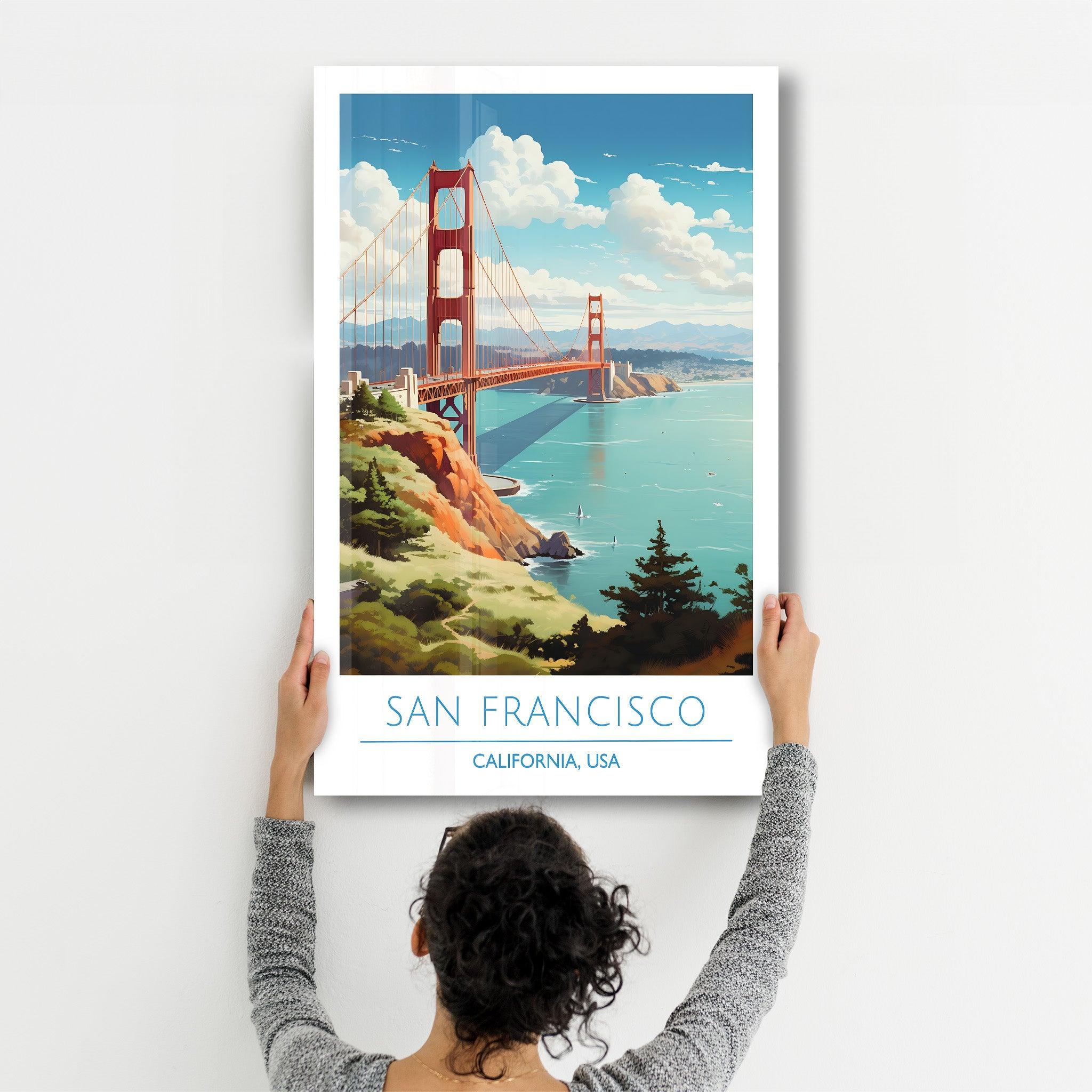 San Francisco-California USA-Travel Posters | Glass Wall Art - Artdesigna