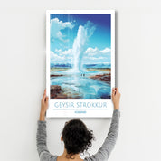 Geysir Strokkur Iceland-Travel Posters | Glass Wall Art - Artdesigna