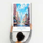 New York USA 2-Travel Posters | Glass Wall Art - Artdesigna