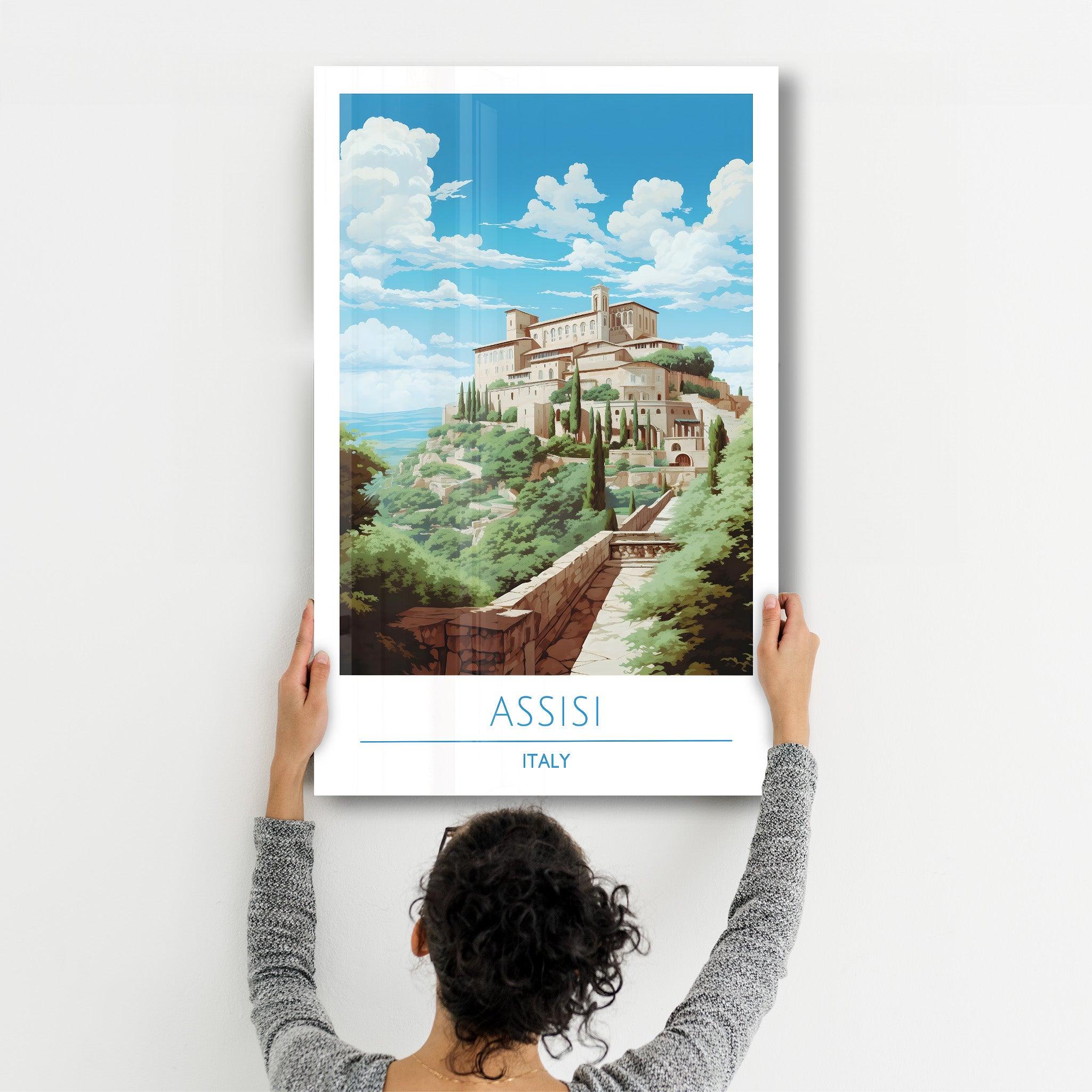 Assisi Italy-Travel Posters | Glass Wall Art - Artdesigna