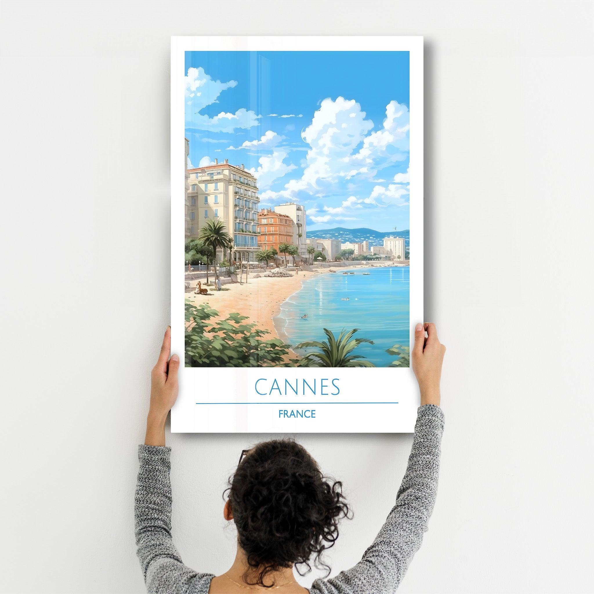 Cannes France 1-Travel Posters | Glass Wall Art - Artdesigna