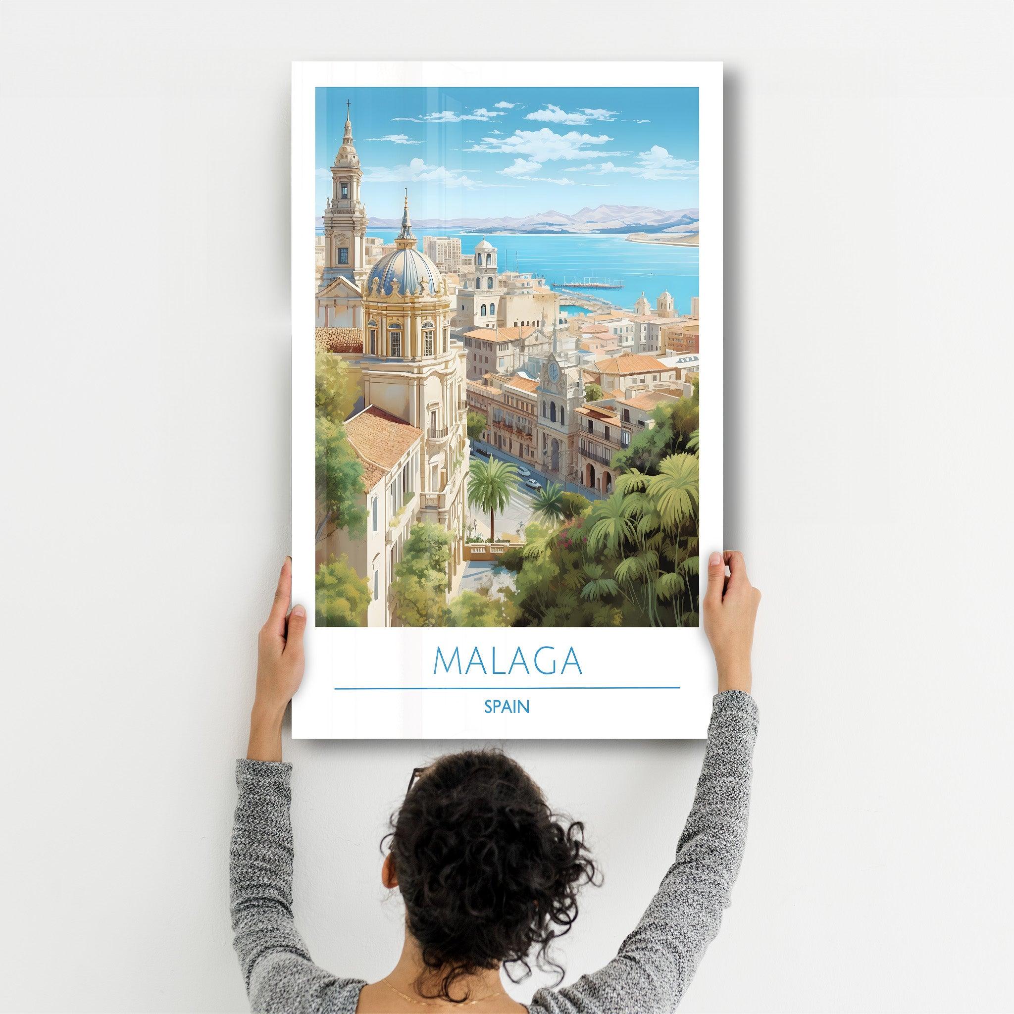 Malaga Spain-Travel Posters | Glass Wall Art - Artdesigna