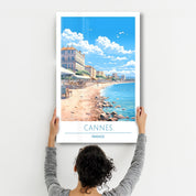 Cannes France 2-Travel Posters | Glass Wall Art - Artdesigna