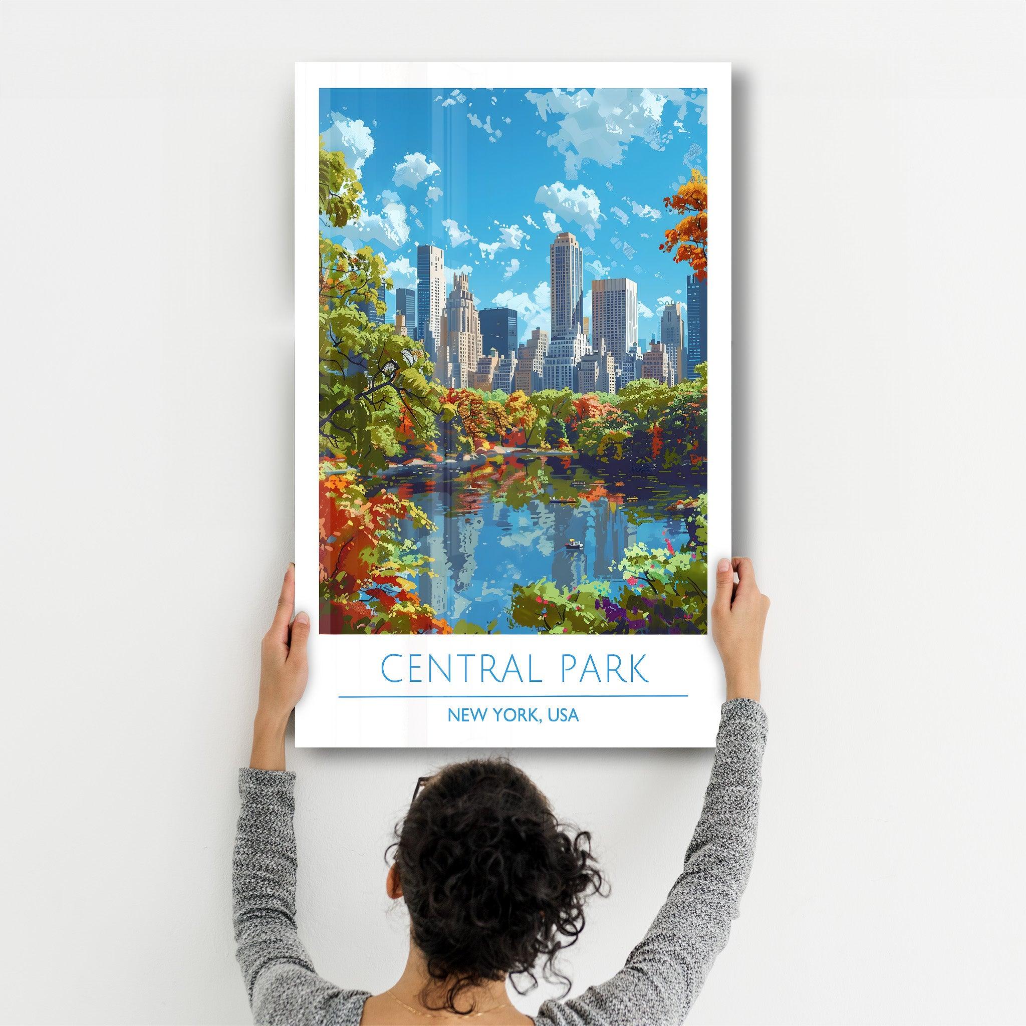 Central Park 2-New York USA-Travel Posters | Glass Wall Art - Artdesigna