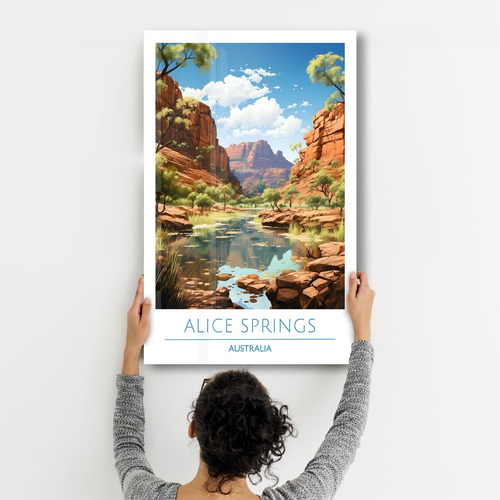 Alice Springs Australia-Travel Posters | Glass Wall Art - Artdesigna