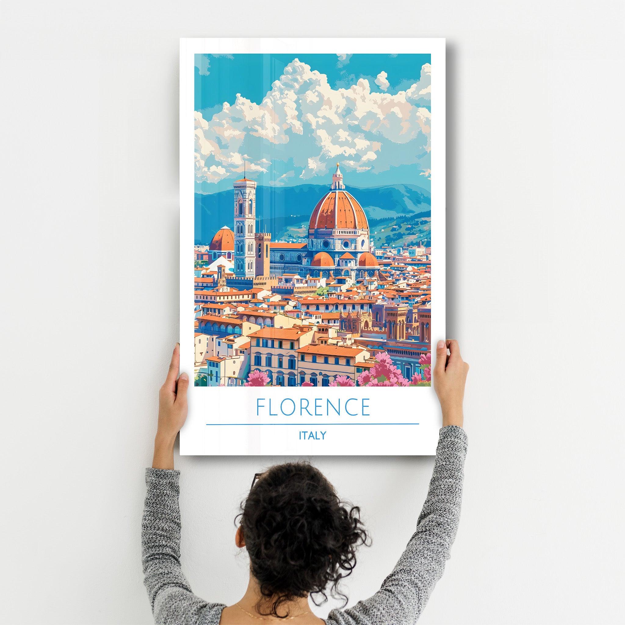 Florence Italy-Travel Posters | Glass Wall Art - Artdesigna