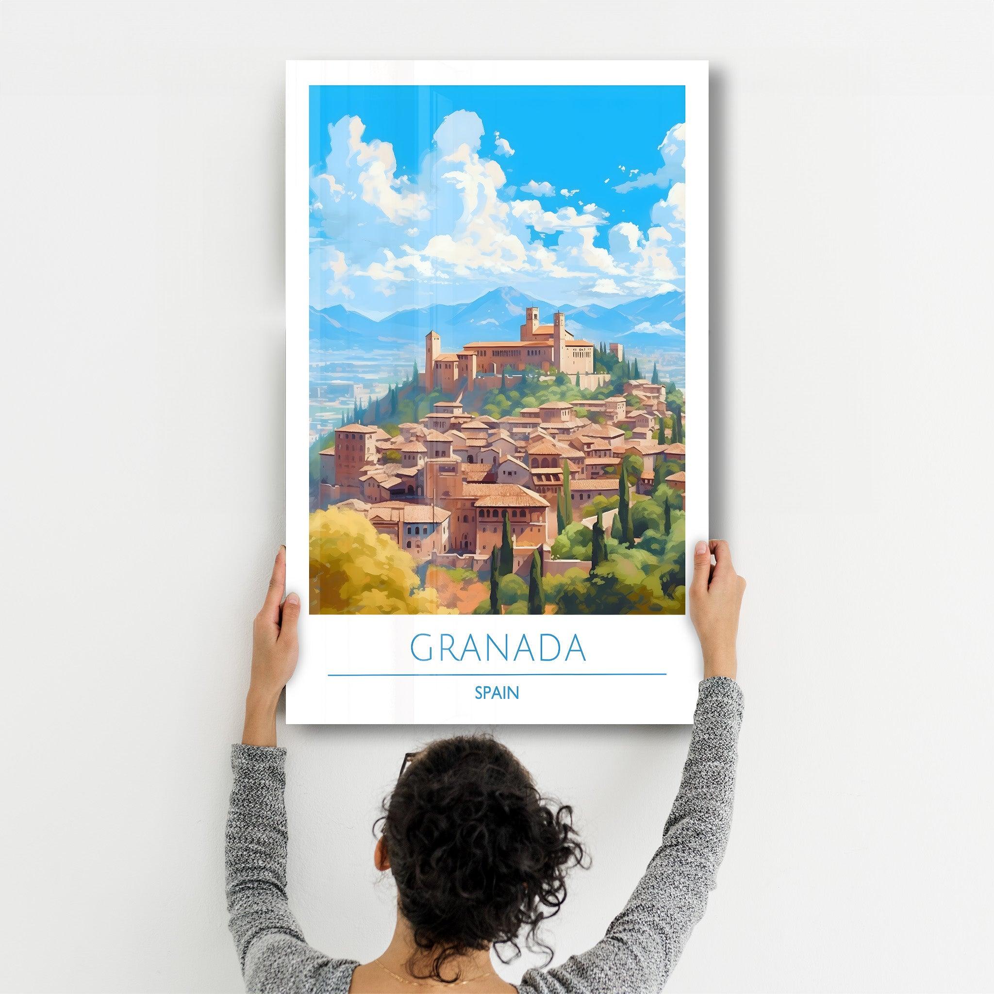 Granada Spain-Travel Posters | Glass Wall Art - Artdesigna