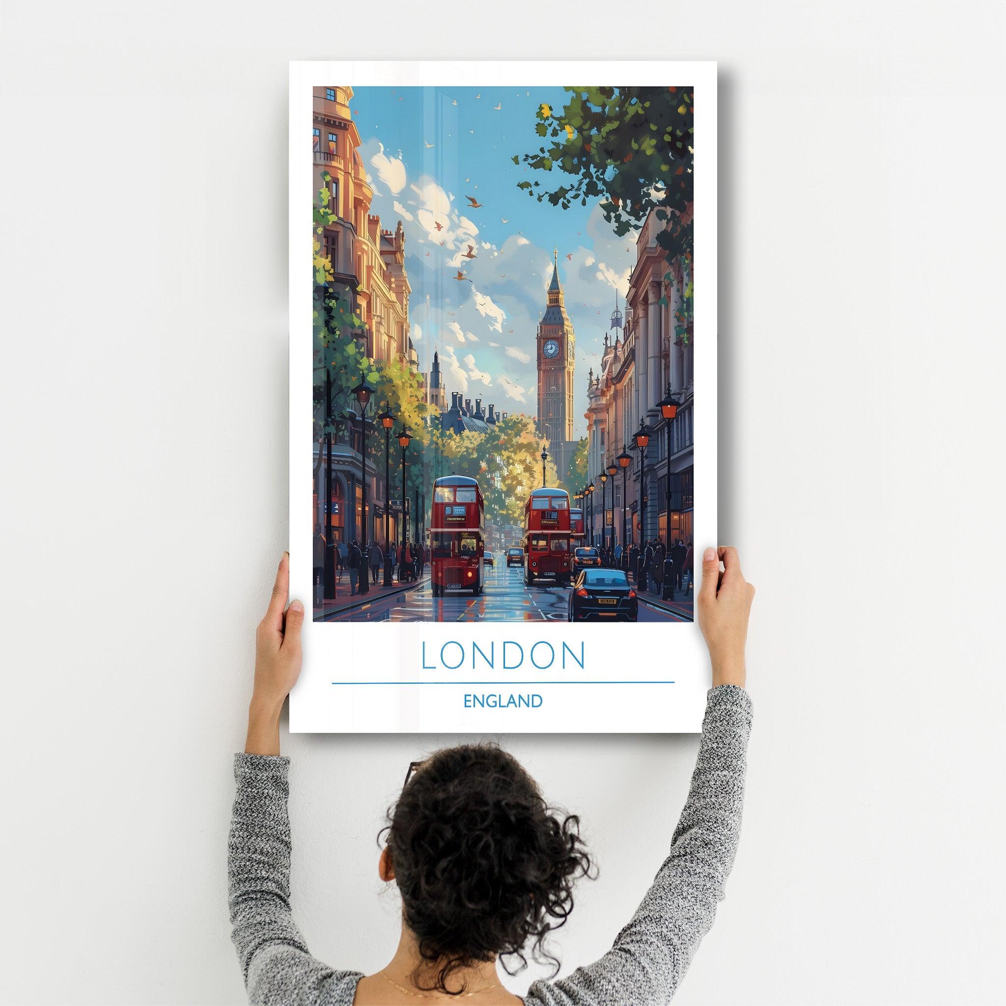 London England 2-Travel Posters | Glass Wall Art - Artdesigna