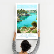 Apulia Lakes Italy-Travel Posters | Glass Wall Art - Artdesigna