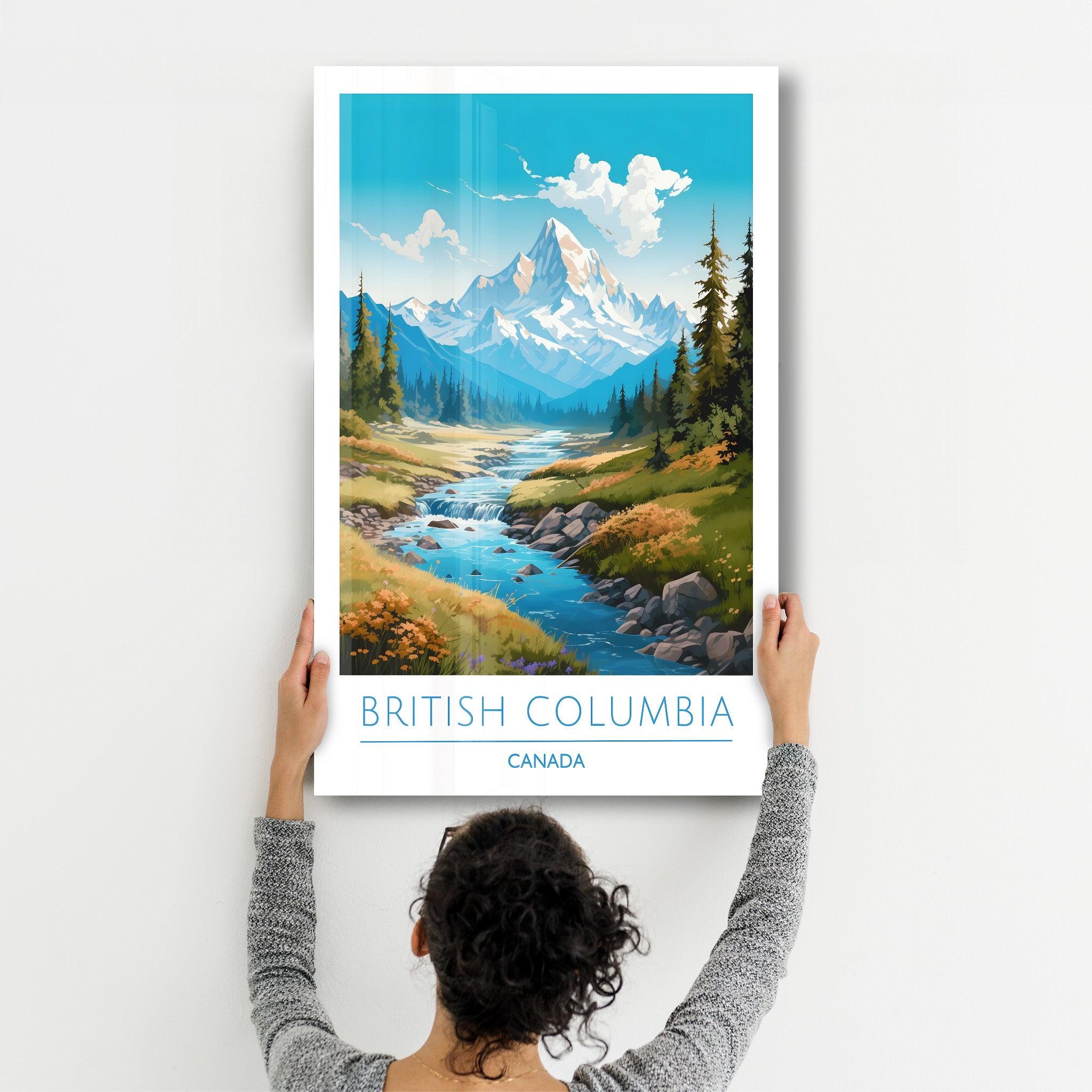 British Columbia Canada-Travel Posters | Glass Wall Art - Artdesigna