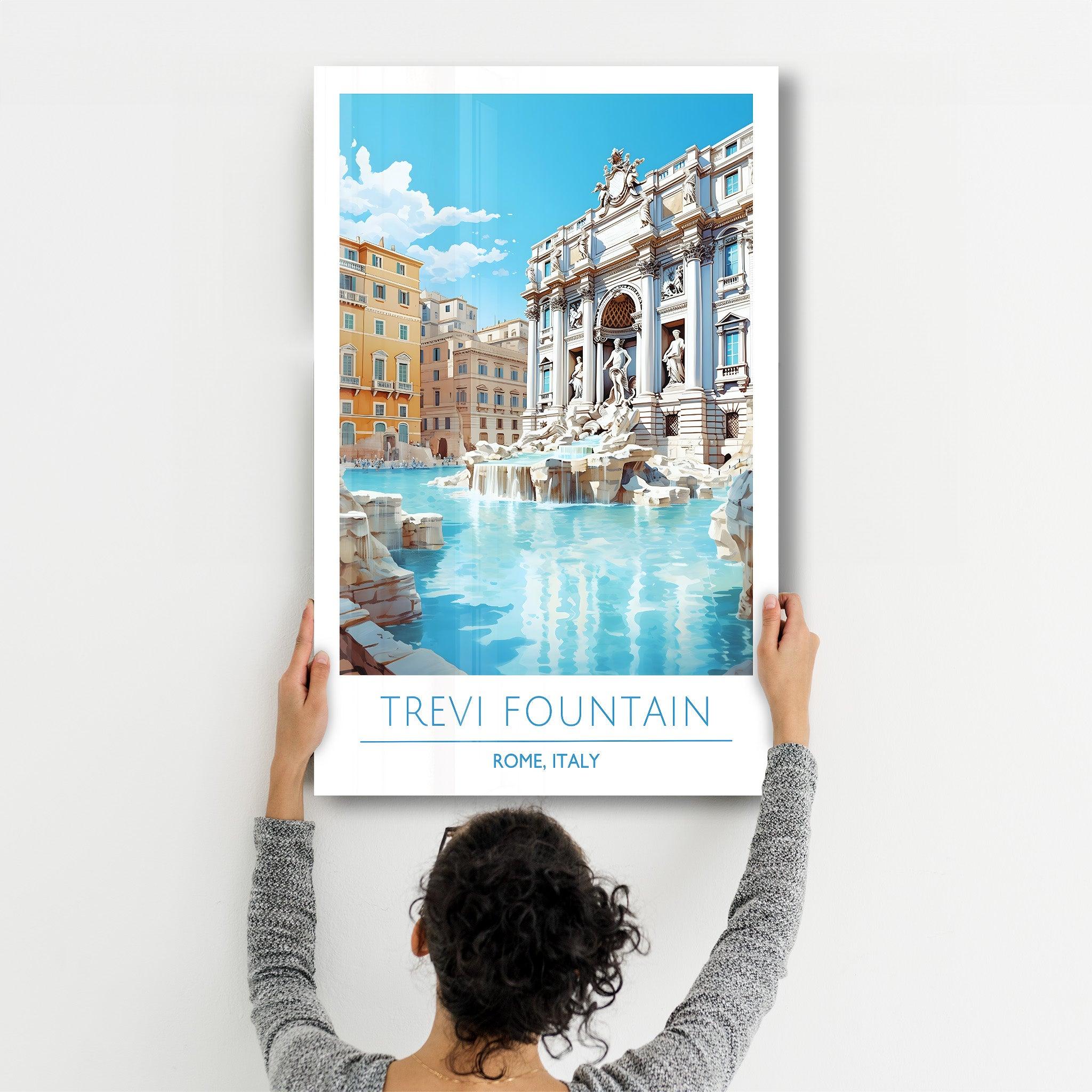 Trevi Fountain-Rome Italy-Travel Posters | Glass Wall Art - Artdesigna