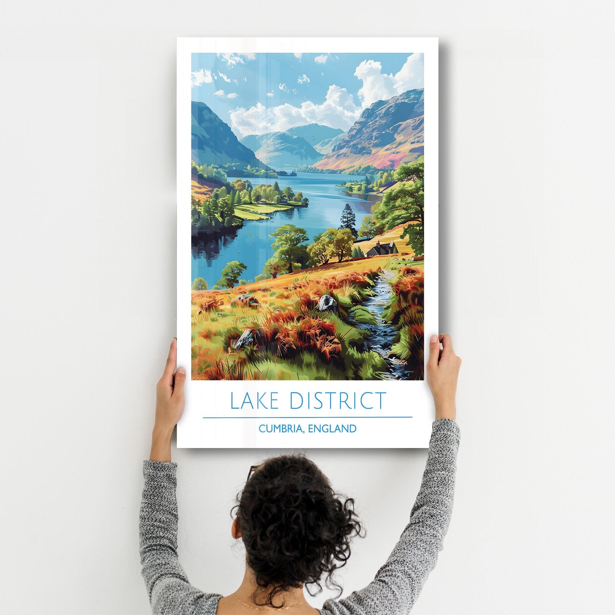 Lake District-Cumbria England-Travel Posters | Glass Wall Art - Artdesigna