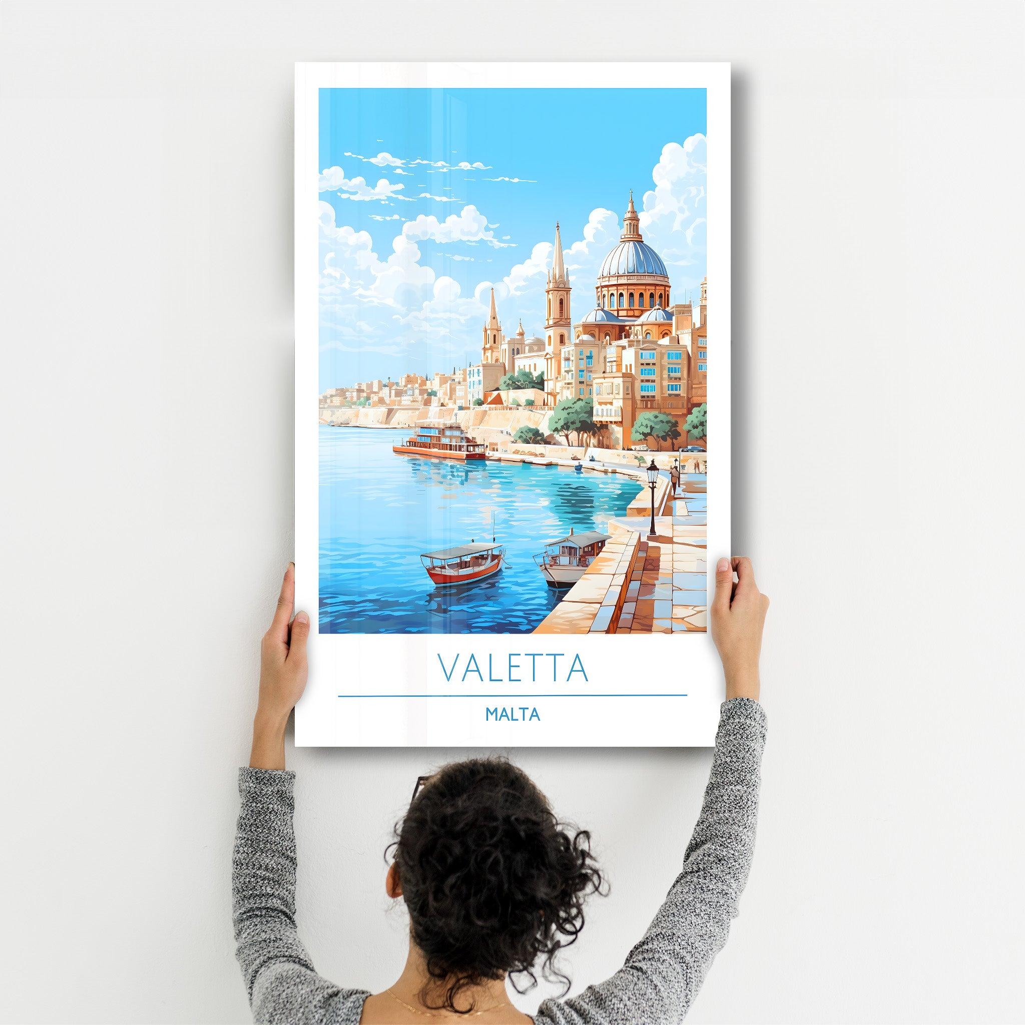 Valetta Malta-Travel Posters | Glass Wall Art - Artdesigna