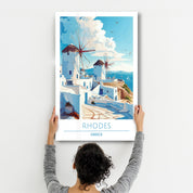 Rhodes Greece 2-Travel Posters | Glass Wall Art - Artdesigna