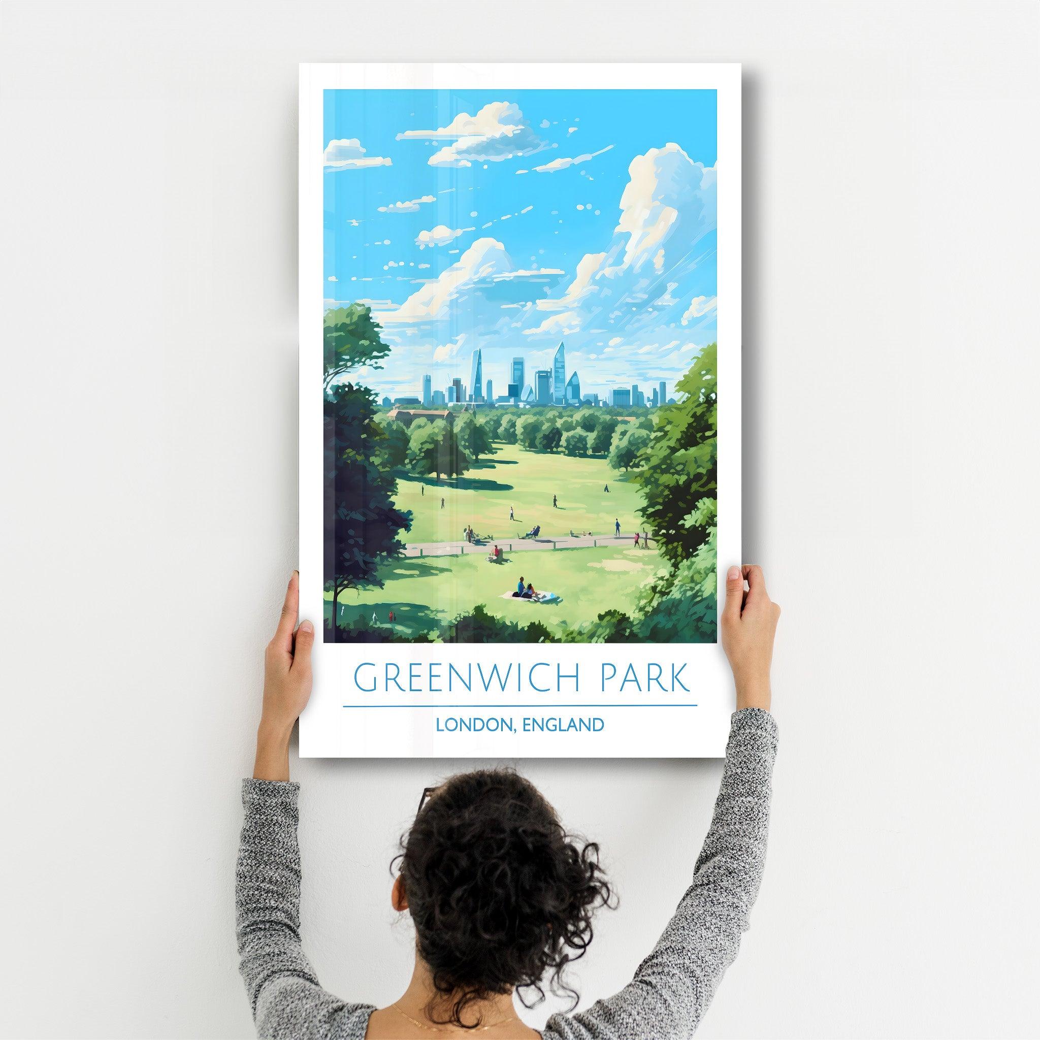 Greenwich Park-London England-Travel Posters | Glass Wall Art - Artdesigna