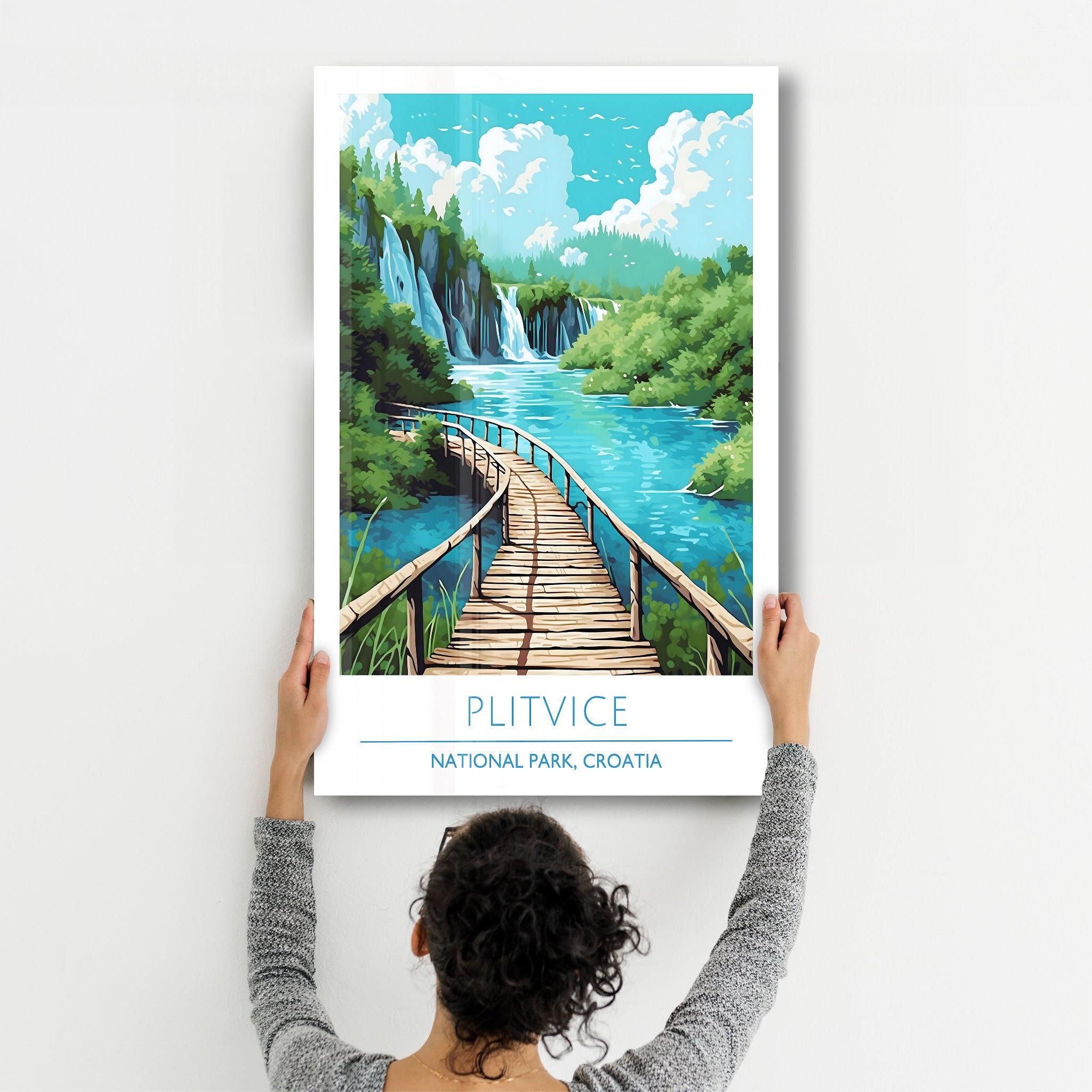 Plitvice-National Park Croatia-Travel Posters | Glass Wall Art - Artdesigna