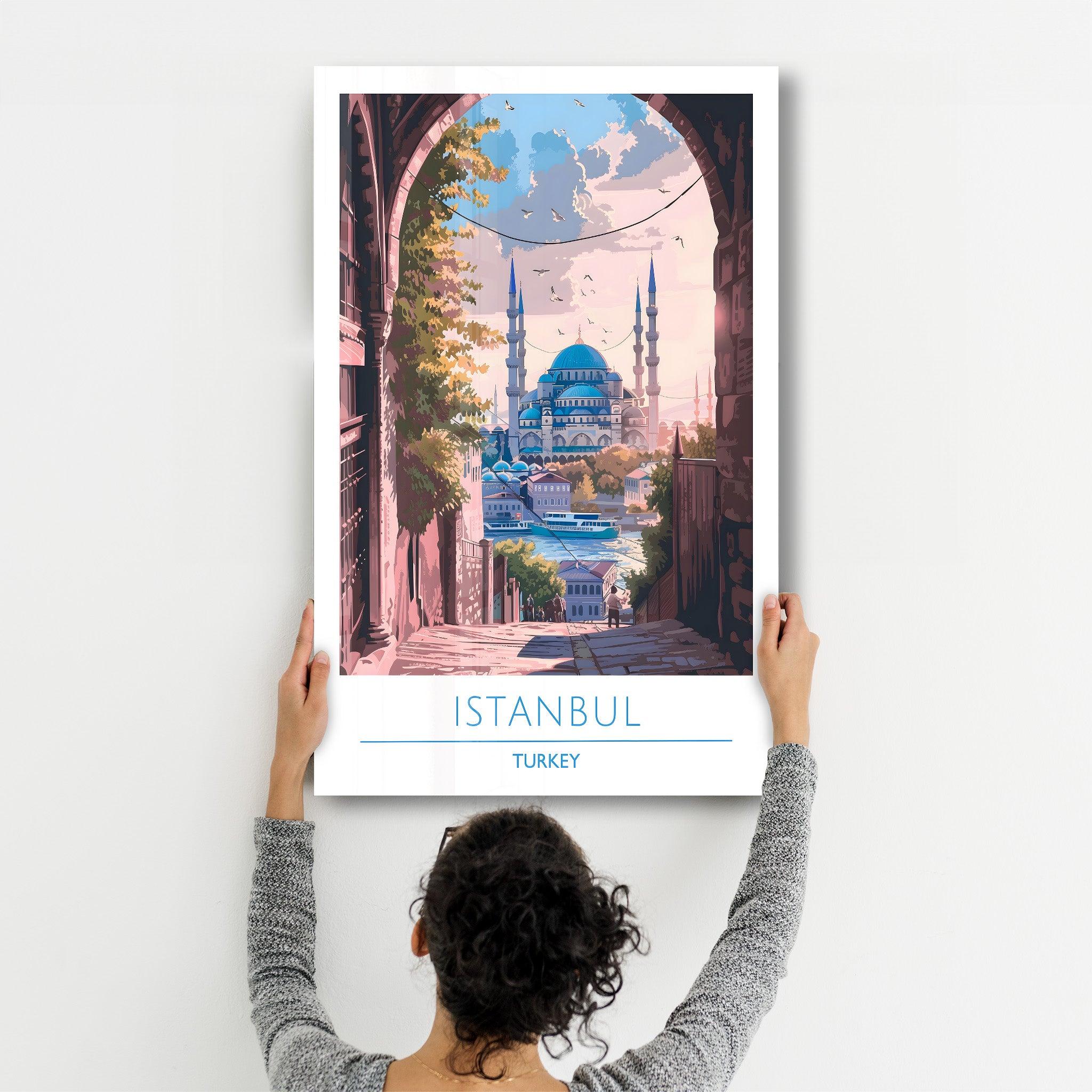 Istanbul Turkey 2-Travel Posters | Glass Wall Art - Artdesigna