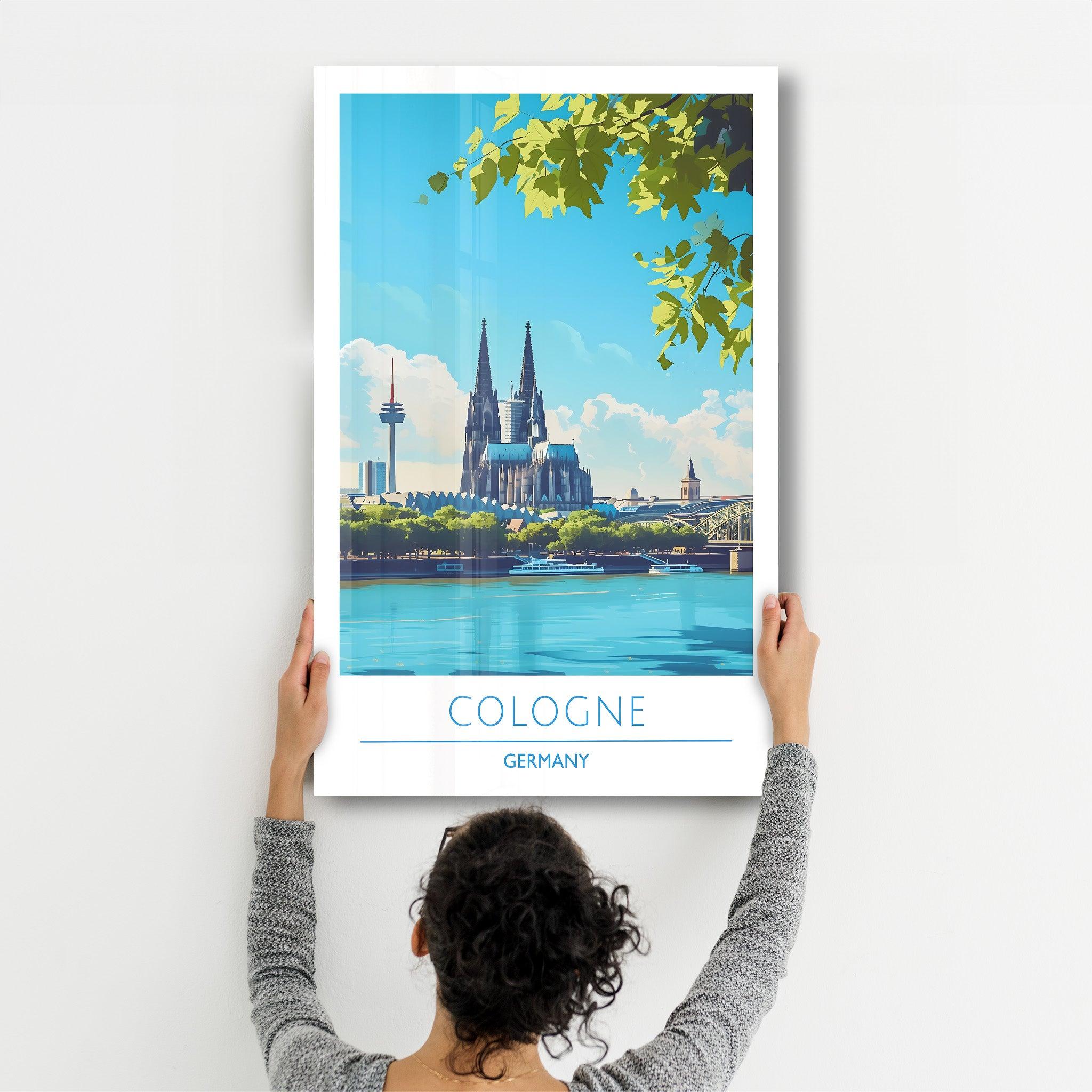 Cologne Germany 2-Travel Posters | Glass Wall Art - Artdesigna