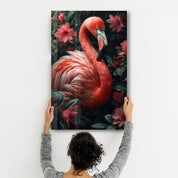 Beautiful Flamingo - Glass Wall Art - Artdesigna