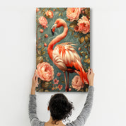 Beautiful Flamingo Pastel Tones - Glass Wall Art - Artdesigna