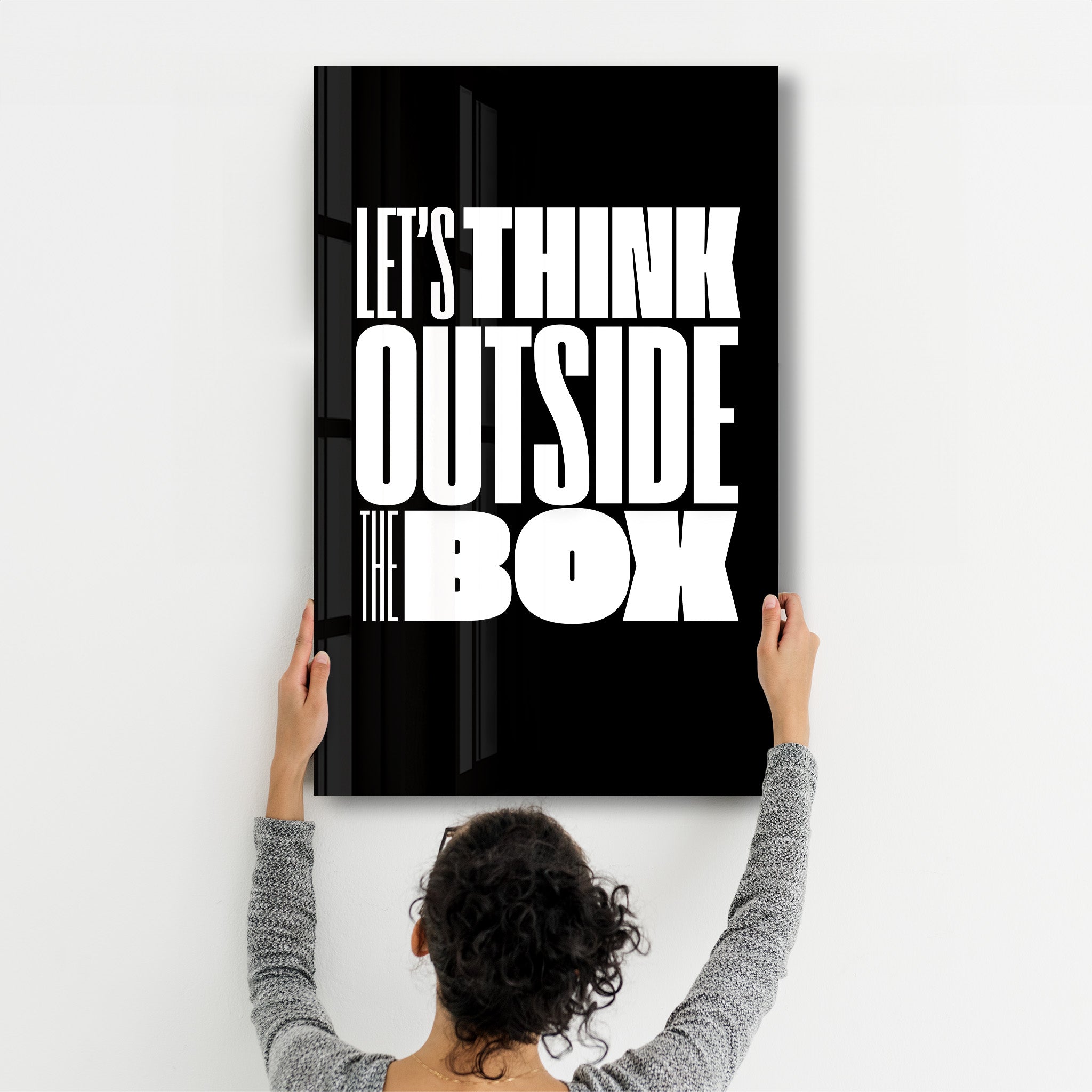 Think Outside the Box | Motivational Glass Wall Art - Artdesigna