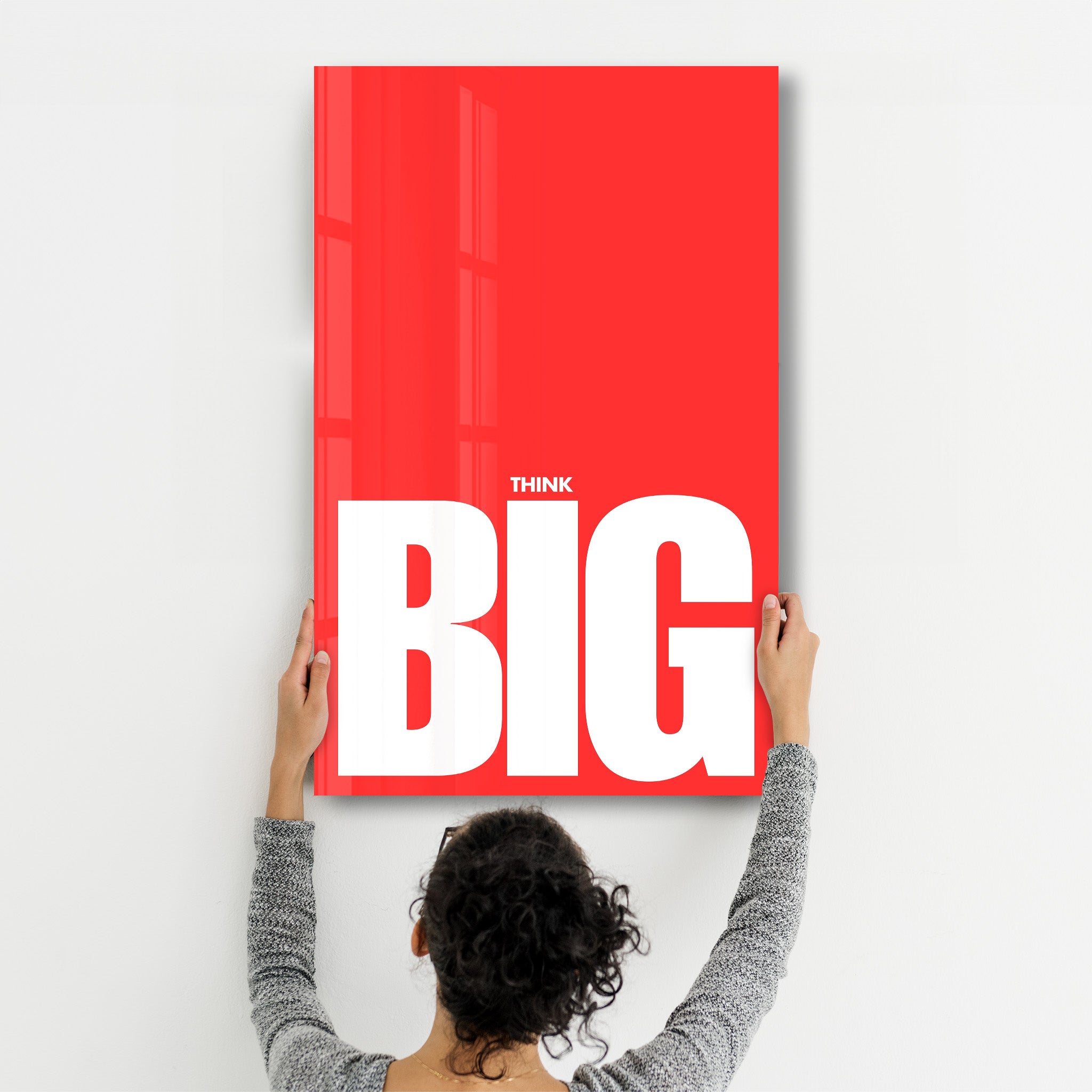 Think BIG | Motivational Glass Wall Art - Artdesigna