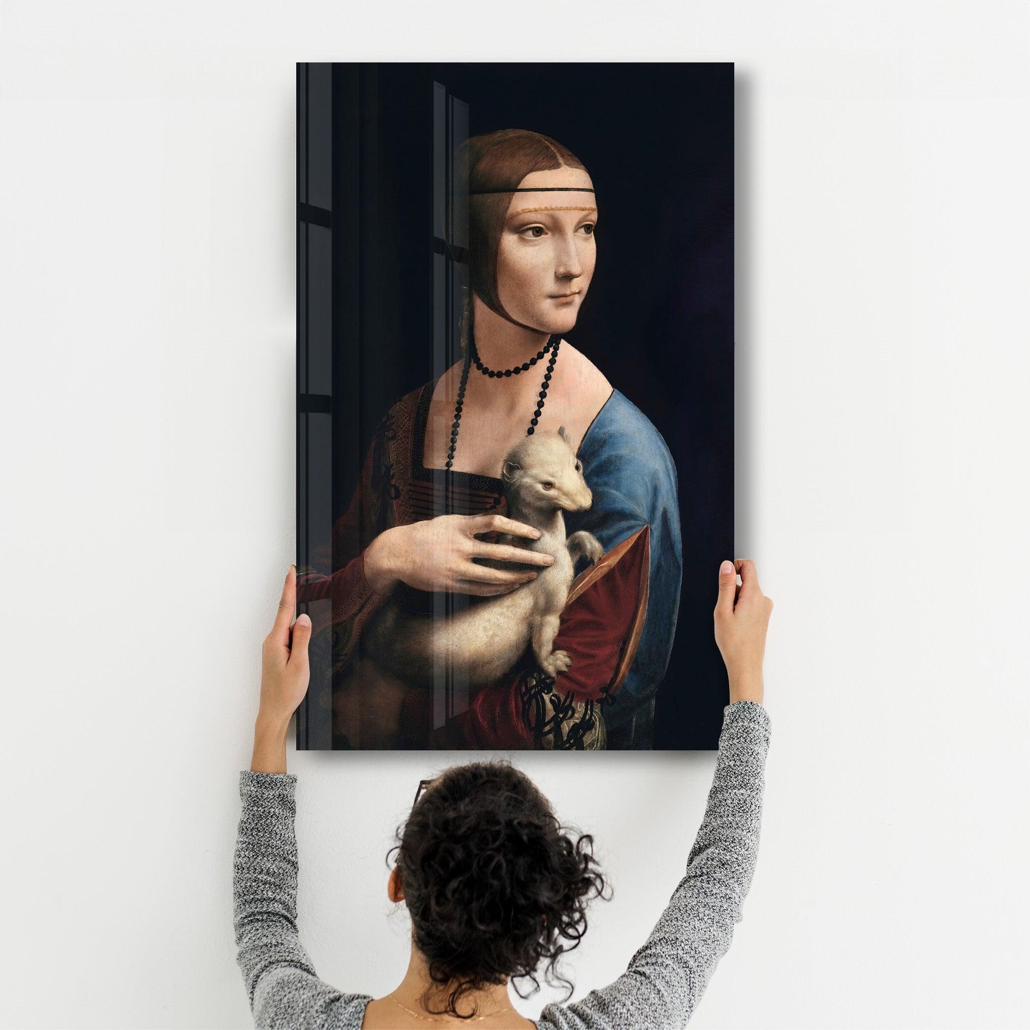 Leonardo da Vinci's Lady with an Ermine (1490) | Glass Wall Art - Artdesigna