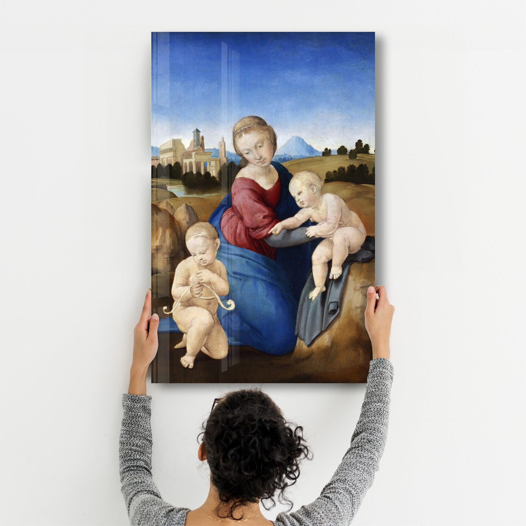 Raphael's Madonna and Child with the Infant Saint John (1508) | Glass Wall Art - Artdesigna