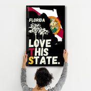 Love This State - Florida | Glass Wall Art - Artdesigna